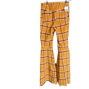 Plaid Flare Women Jeans